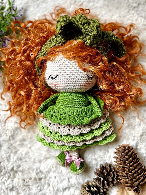 Doll cute Frog with curls